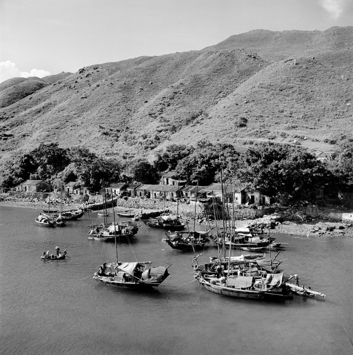 Toàn cảnh làng chài Kau Sai ở  Hong Kong năm 1952. Ảnh: Werner Bischof / Magnum Photos.