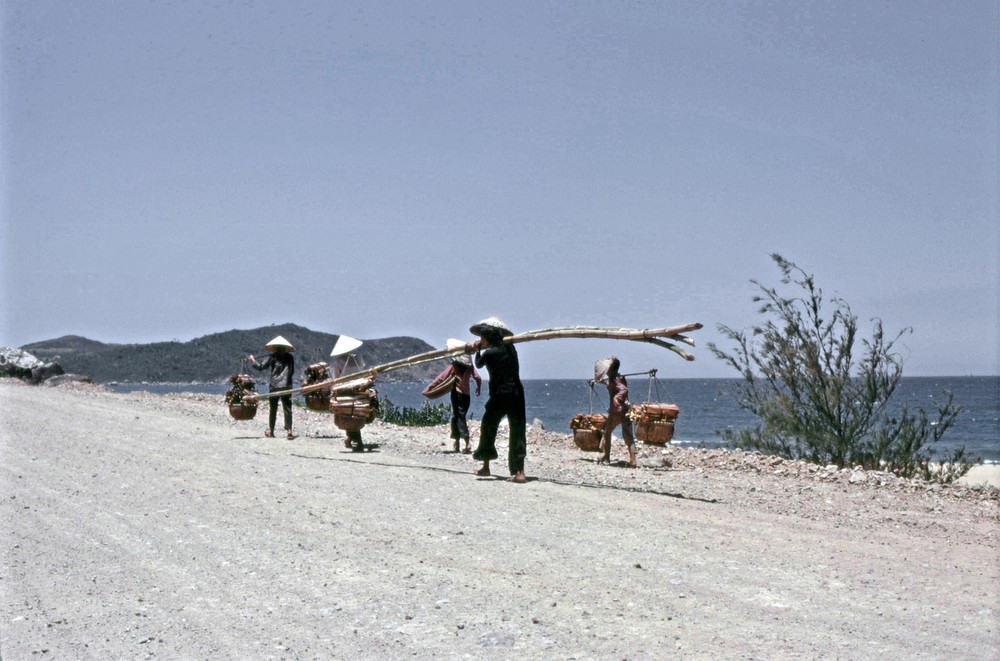 Trên Quốc lộ 1, đoạn chạy qua Tam Quan, Hoài Nhơn,  Bình Định năm 1968. Ảnh: Steve Simpson/ 19engrvn.