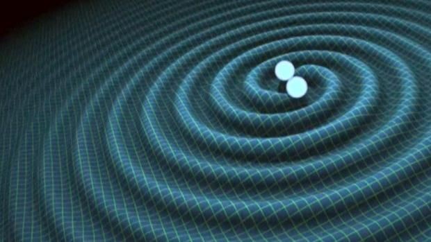  1. Dự đoán bởi Einstein. Sóng hấp dẫn (Gravitational wave) được dự đoán bởi Albert Einstein vào năm 1916 trong Thuyết Tương đối Tổng quát. Theo đó, sự biến dạng của không-thời gian do các vật thể có khối lượng lớn chuyển động tạo ra các "gợn sóng" trong không-thời gian. Ảnh: Pinterest.