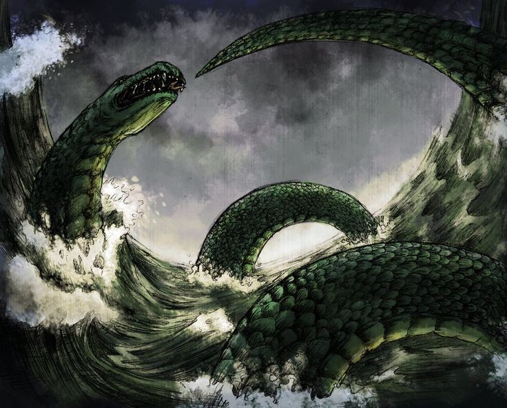  1. Rắn Jörmungandr là con của Loki. Jörmungandr là một trong ba người con của Loki, thần lừa dối trong thần thoại Bắc Âu. Mẹ của nó là Angrboða, một nữ quái vật khổng lồ. Các anh chị em của Jörmungandr là Fenrir (con sói khổng lồ) và Hel (nữ thần của cõi âm). Ảnh: Pinterest.