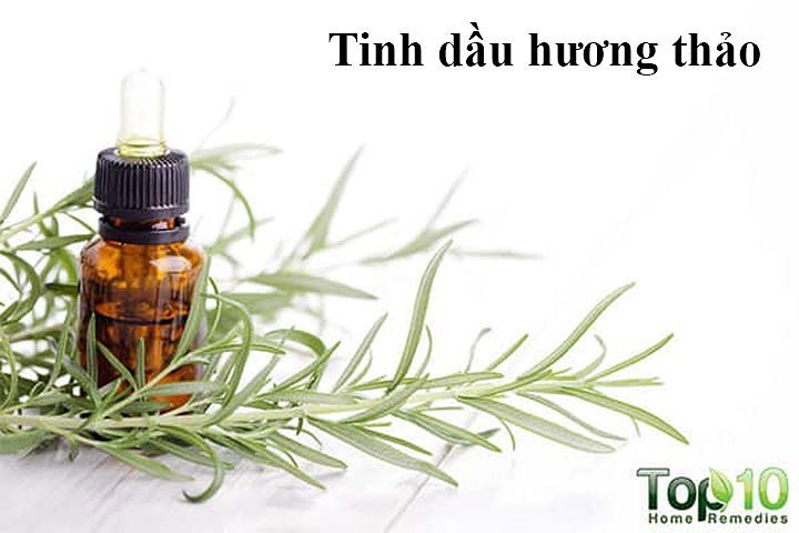 Tinh dầu hương thảo: Tinh dầu hương thảo rất tốt cho những người thường xuyên  rụng tóc nhờ có đặc tính chống oxy hóa làm tăng sự phát triển của tóc. Ngoài ra, lưu huỳnh và silica trong nó giúp ngăn rụng tóc. Hơn nữa, tính chất kháng khuẩn của tinh dầu làm sạch da đầu và tóc, ngăn ngừa ngứa và gàu.