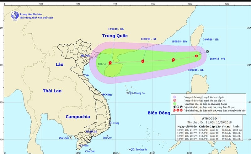 Dự báo thời tiết 11/9: Bão số 5 hướng phía Tây, liên tục tăng cấp