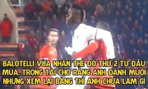 Ảnh chế bóng đá: Balotelli muốn “lặng” mà trọng tài chẳng ngừng