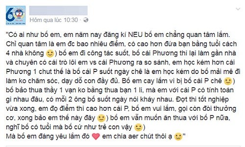 Bố mời cỗ cả xóm nếu điểm thi con gái hơn con hàng xóm