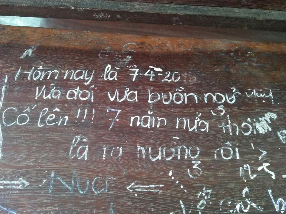 Chiếc  bàn học trên lớp không chỉ là nơi để các bạn học sinh có thể ngồi chép bài vở chỉnh tề mà còn là nơi lưu lại biết bao kỉ niệm của đứa bàn bên và đặc biệt nơi đây đã lưu lại những dòng nhật kí rất đáng yêu