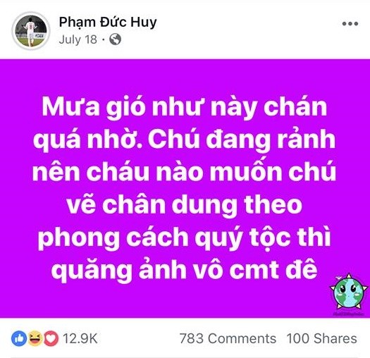 Đức Huy là cầu thủ  U23 Việt Nam nổi danh với sự lạnh lùng và những câu trả lời vô cùng "chất". Ngoài việc đá bóng hay, anh chàng này vừa được dân mạng biết thêm biệt tài nữa của mình đó là vẽ tranh.