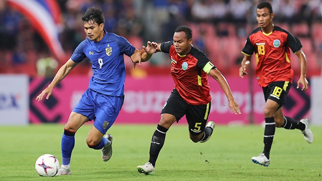 Adisak Kraisorn đang là ứng viên sáng giá nhất cho danh hiệu "Vua phá lưới" ở  AFF Cup 2018 với 6 bàn thắng ghi vào lưới Timor Leste.