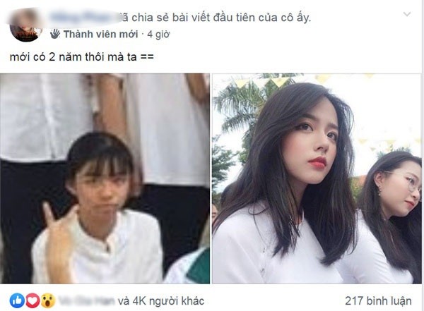 Mới đây, trong một nhóm mạng xã hội, cô bạn có tên Phan Hằng (SN 2001, hiện đang là học sinh lớp 12 văn trường THPT chuyên Võ Nguyên Giáp, Quảng Bình) đã không ngần ngại khoe bức ảnh "dậy thì thành công" của mình.