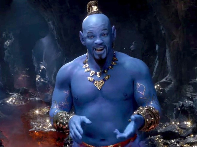 Will Smith trong Aladdin (2019): Tạo hình Thần Đèn của Will Smith từng gây tranh cãi dữ dội khi lần đầu được công bố. Trên thực tế, ngôi sao da màu không sở hữu cơ bắp cuồn cuộn. Cơ thể cường tráng thuộc về diễn viên đóng thế Adam Basil - người đã có bề dày kinh nghiệm từ các dự án Game of Thrones, Justice League hay Beauty and the Beast. Sau đó, đội ngũ kỹ xảo ghép phần cơ thể của Basil vào gương mặt của Smith trong quá trình hậu kỳ.