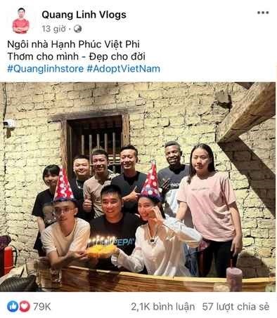 Tối 9/8, Hoa hậu Thùy Tiên chia sẻ hình ảnh gặp gỡ nhóm của YouTuber Quang Linh Vlogs (tên thật Phạm Quang Linh, SN 1997) trước thềm sinh nhật lần thứ 25. Người đẹp chia sẻ: "Mừng sinh nhật sớm cùng team Việt - Phi".