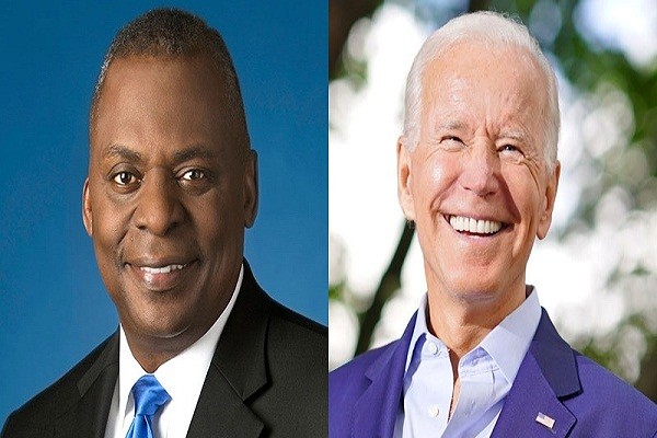 Ngày 7/12, Tổng thống đắc cử Joe Biden (phải) quyết định đề cử tướng nghỉ hưu Lloyd Austin (trái) làm  Bộ trưởng Quốc phòng Mỹ trong nội các sắp thành lập của ông. Ảnh: YH.