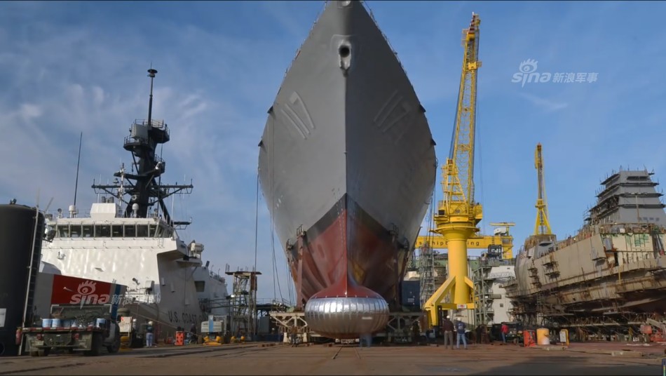  Tàu khu trục lớp Arleigh Burke thứ 67 của Hải quân Mỹ mang tên USS Paul Ignatius (DDG-117) được hạ thủy từ hôm 12/11. Tuy nhiên, đến nay các hình ảnh chính thức lễ hạ thủy mới được công bố. Nguồn ảnh: Sina.