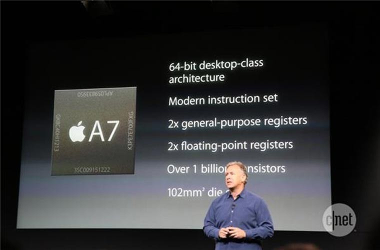 Qualcomm: chip A7 64 bit của Apple khiến nhà sản xuất chip hoang mang. Thông tin này được một nhân sự của Qualcomm đưa ra. Theo đó, họ đã rất ngạc nhiên, trong tư thế bị động và nó đã tạo ra một sự hoang mang lớn trong ngành công nghiệp này.