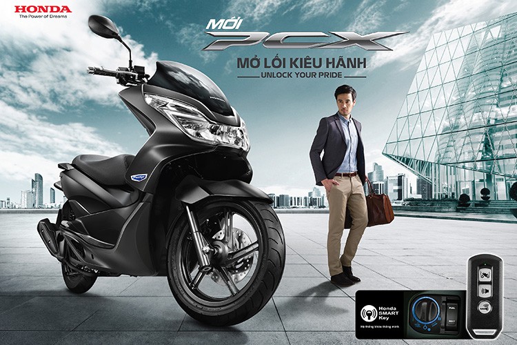 Honda Việt Nam tiếp tục giới thiệu  PCX 125cc phiên bản 2016 với mong muốn tiếp tục đem đến cho khách hàng một mẫu xe được tích hợp công nghệ tiên tiến vượt trội_hệ thống khóa thông minh Honda SMART Key trên phiên bản cao cấp.