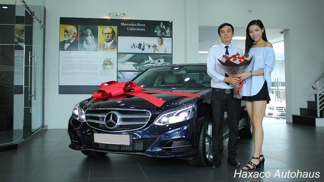 Trong năm 2016 vừa qua, một đại lý của Mercedes-Benz tại thị trường Việt Nam đã thu hút nhiều sự chú ý khi tiết lộ Hoa hậu Việt Nam 2014, Nguyễn Cao Kỳ Duyên đã tự tay sắm cho mình một chiếc xế hộp hạng sang  Mercedes-Benz E200. Chiếc xe có ngoại thất màu xanh Canvasite khá ấn tượng.