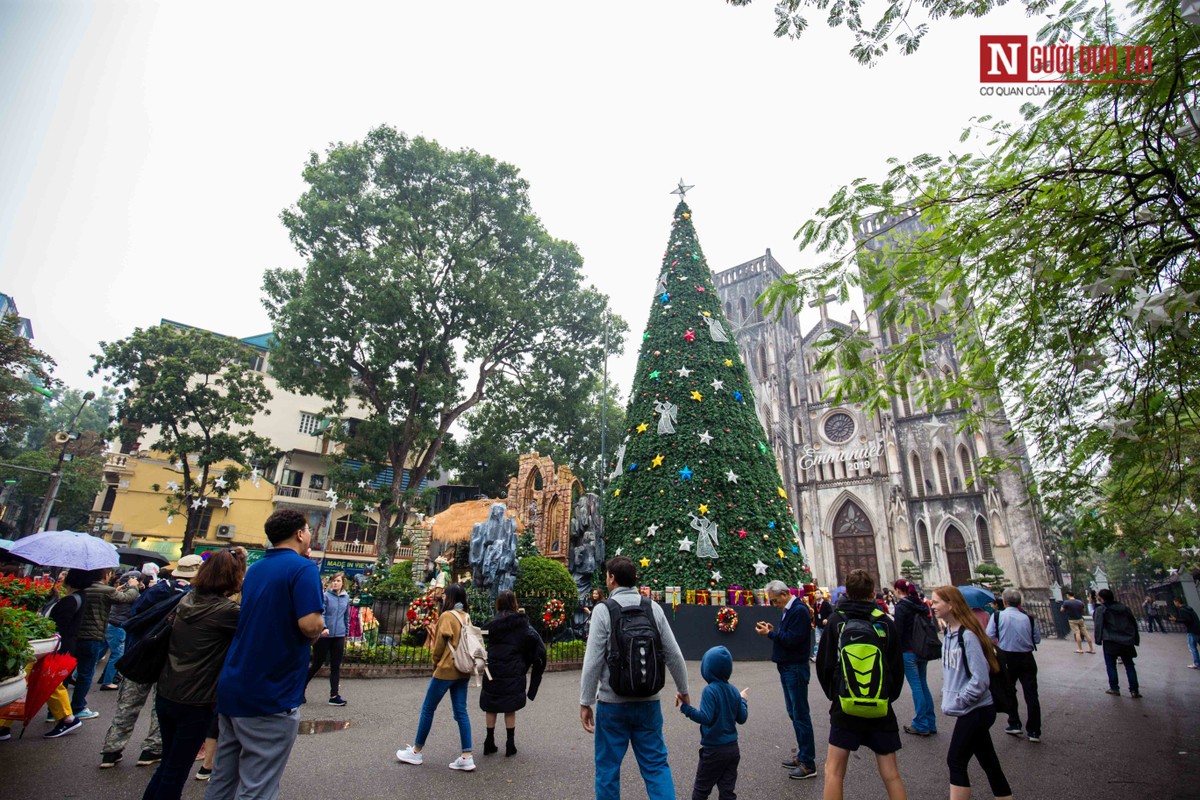 Tại Nhà thờ lớn (Hà Nội),  cây thông Noel khổng lồ thu hút sự chú ý đặc biệt của người dân và du khách.