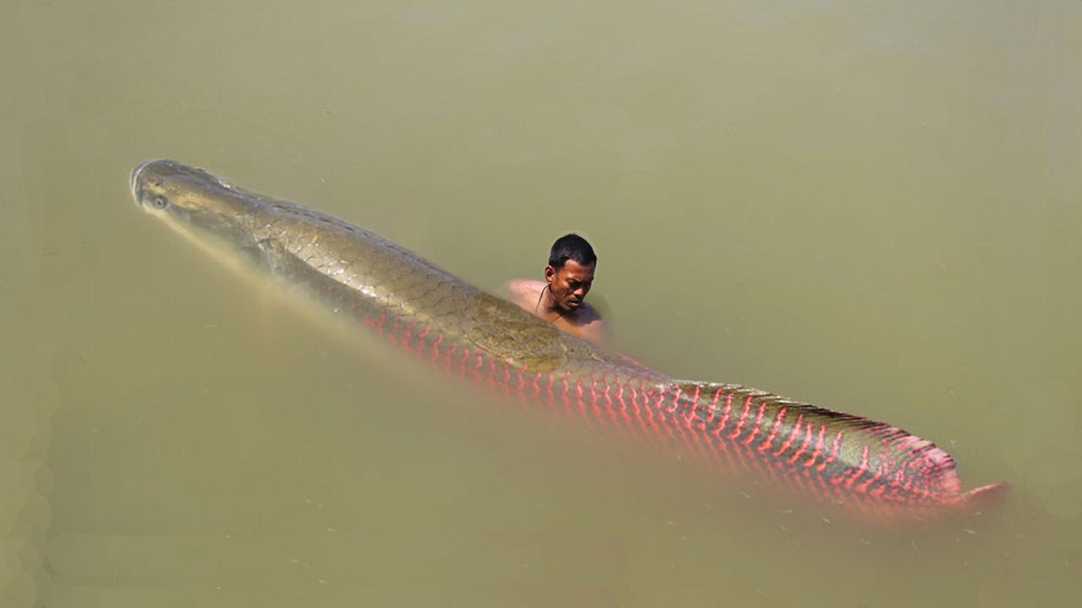 Cá hải tượng (Arapaima), loài cá nước ngọt lớn nhất thế giới, sống tại sông  Amazon và sông Essequibo ở Nam Mỹ. "Thủy quái nước ngọt" này được nhà sinh vật học Louis Agassiz phát hiện vào năm 1829. (Ảnh: AquaInfo)