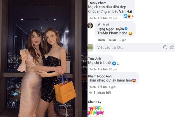 Tối qua (31/12),  cựu hot girl Huyền Baby gây chú ý khi chia sẻ hình ảnh mới trên Facebook. Khác với những lần lên sóng một mình trước đó, lần này cô khoe có cả mẹ chồng.