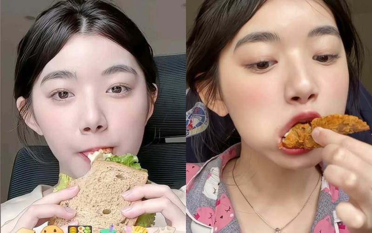 Quỳnh Trương sinh năm 2002 tại Nghệ An được gọi là " hot girl mukbang" nhờ những clip ăn uống hút hàng triệu lượt xem trên TikTok.