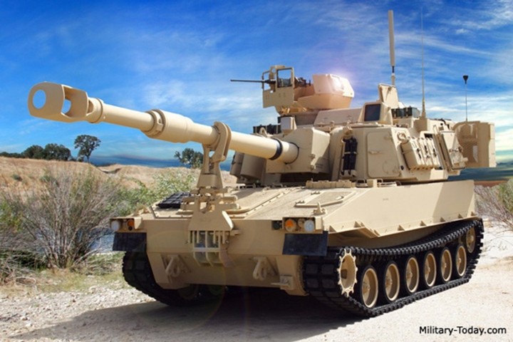 Các biến thể của M109 Paladin luôn được nâng cấp và hiện tại  pháo tự hành M109A7 Paladin là biến thể mạnh nhất hiện nay với các cải tiến mới và chúng có thể dùng đạn thông minh để phá hủy máy bay. Ảnh: Military-Today.