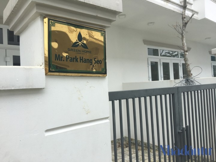  Căn nhà của HLV Park Hang Seo ở Khu B, Green Home do Công ty Phúc Hoàng Ngọc tặng vào đầu tháng 05/2018.