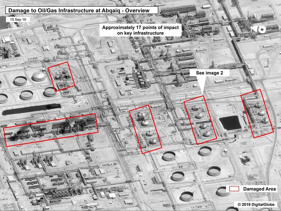 Hôm 14/9, nhà máy lọc hóa dầu Aramco của  Saudi Arabia đã bị tấn công bằng tên lửa hành trình và máy bay không người lái với độ chính xác rất cao, được so sánh như "đòn phẫu thuật".