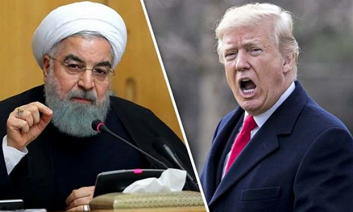 Vào tháng 5/2018, mối quan hệ giữa Mỹ và Iran căng thẳng trở lại khi Tổng thống Trump tuyên bố rút Mỹ khỏi thỏa thuận hạt nhân Iran 2015 hay còn gọi là Kế hoạch Hành động chung toàn diện (JCPOA) và áp dụng các biện pháp trừng phạt cứng rắn nhất từ trước đến nay nhằm vào Tehran. Ảnh: Tổng thống Mỹ Donald Trump (phải) và người đồng cấp Iran Rouhani. Ảnh: DE.