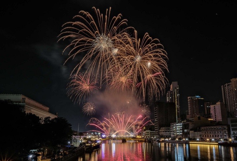 Màn trình diễn pháo hoa đón  Tết Nguyên đán Ất Tỵ 2025 tại Manila, Philippines. Ảnh: Ryan Baldemor/The Philippine STAR/FB.