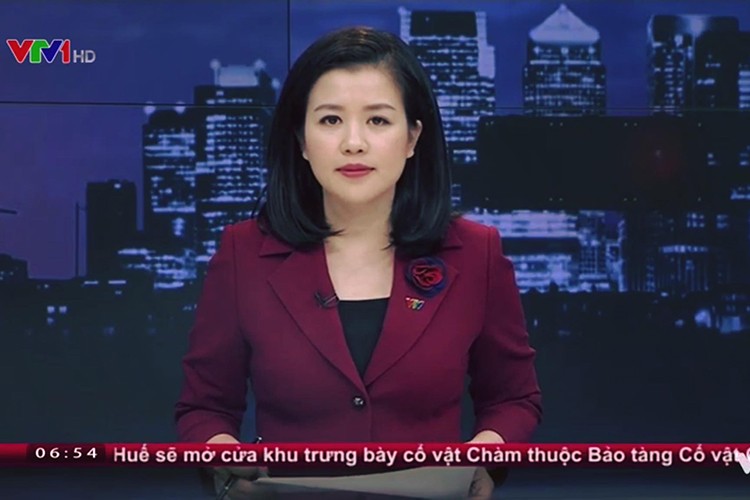 MC Ngọc Diệp khá nổi tiếng với vai trò BTV của bản tin Chào buổi sáng VTV1. Ngoài ra, cô còn dẫn dắt nhiều bản tin Thời sự. Ảnh: FBNV