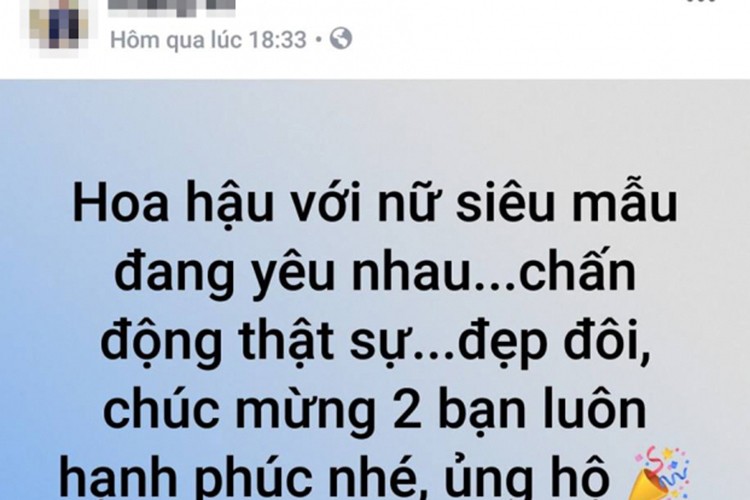 Hoa hậu  Kỳ Duyên và Minh Triệu đang bị gọi tên giữa tin đồn một hoa hậu và một siêu mẫu đang yêu nhau được lan truyền trên mạng xã hội.  Ảnh: Gia đình mới