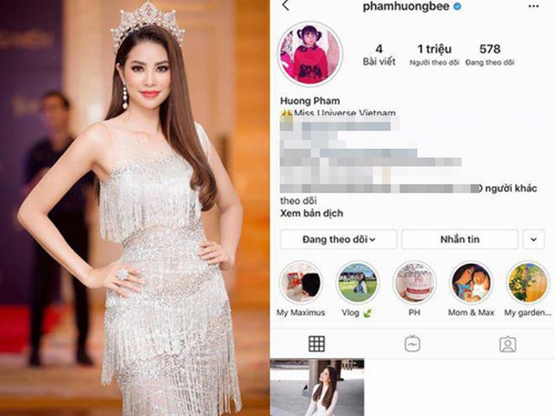 Hồi giữa tháng 4 vừa qua,  Hoa hậu Phạm Hương khóa Instagram, không đưa ra bất kì bình luận nào. Người hâm mộ hoang mang không biết vì sao bà mẹ một con lại có động thái như vậy.