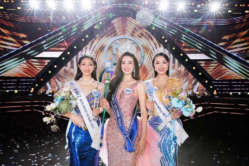 Chung kết Miss World Vietnam 2023 - Hoa hậu Thế giới Việt Nam 2023 vừa khép lại với chiến thắng thuộc về Huỳnh Trần Ý Nhi. Danh hiệu á hậu 1 và 2 lần lượt được trao cho Đào Thị Hiền và  Huỳnh Minh Kiên. Ảnh: Miss World Vietnam.