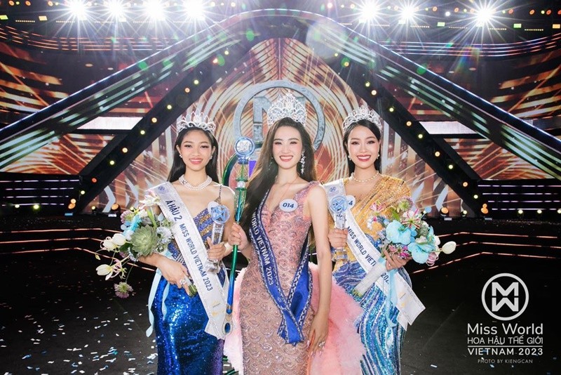 Tối ngày 22/7, Huỳnh Trần Ý Nhi đăng quang Miss World Vietnam 2023 - Hoa hậu Thế giới Việt Nam 2023. Danh hiệu Á hậu 1 và 2 lần lượt thuộc về Đào Thị Hiền và Huỳnh Minh Kiên. Ảnh: Miss World Vietnam.