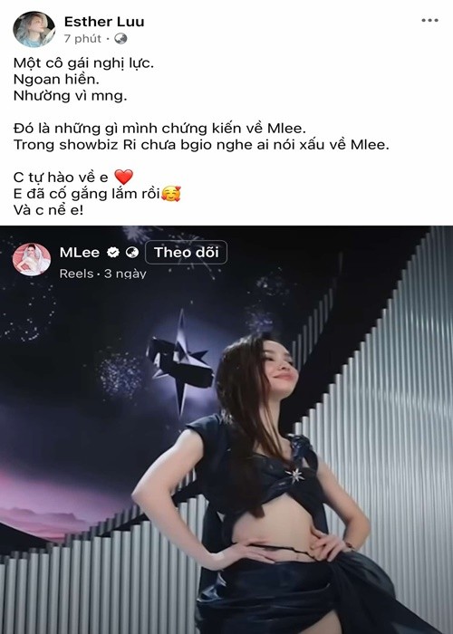  Hari Won vừa chia sẻ hình ảnh MLee trong cuộc thi Miss Universe Vietnam 2024. Đồng thời, vợ Trấn Thành hết lời khen ngợi đàn em. Ảnh: Phụ Nữ Mới.