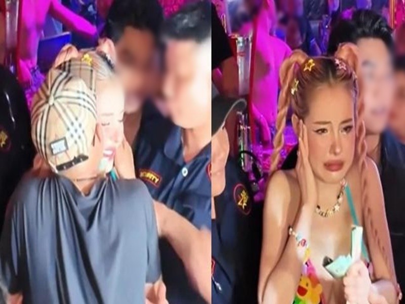 Trên trang cá nhân,  Ngân 98 chia sẻ đoạn video một khán giả nam cưỡng hôn cô trong quán bar. Ảnh: Saostar.