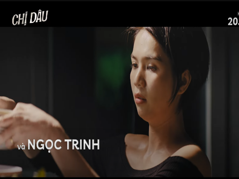 Trong phim Chị dâu dự kiến ra mắt vào ngày 20/12/2024,  Ngọc Trinh vào vai Út Như. Ảnh: Youtube CGV Cinemas Vietnam.