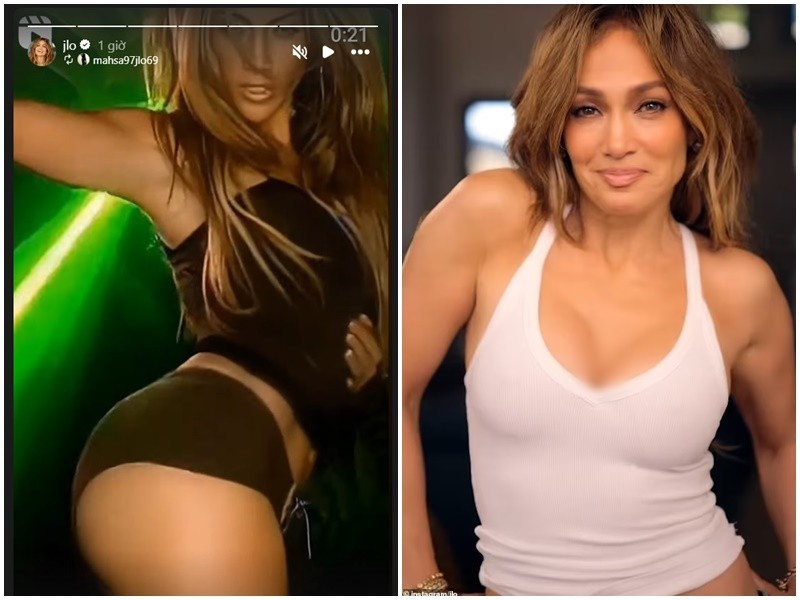 Trong đêm giao thừa  Tết dương lịch, ca sĩ diễn viên Jennifer Lopez chia sẻ các đoạn clip từ 20 năm trước ghi lại cô diện trang phục gợi cảm nhảy múa khi hát ca khúc nổi tiếng Waiting for tonight. Ảnh: Instagram Jennifer Lopez.