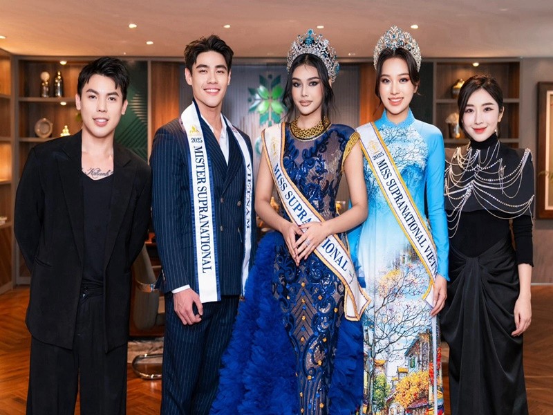 Sau khi nhận sash thi quốc tế,  Võ Cao Kỳ Duyên chia sẻ trên trang cá nhân: "Đến với Miss Supranational 2025 lần này là cơ hội và cũng là áp lực cho Duyên phải cố gắng chăm chỉ tập luyện nghiêm túc để làm sao mang lại thành tích cao nhất và vinh quang cho Việt Nam tại một trong những đấu trường lớn nhất thế giới". Ảnh: FB Võ Cao Kỳ Duyên.