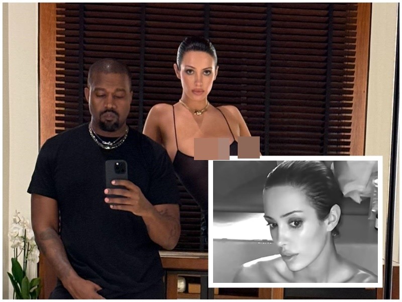 Việc  rapper Kanye West công khai đăng ảnh nhạy cảm của vợ trẻ Bianca Censori gây ra ý kiến trái chiều. Ảnh: Saostar, Instagram Kanye West.