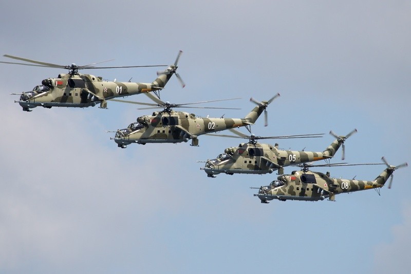 Mi-24, NATO định danh Hind thuộc loại trực thăng tấn công hạng nặng kết hợp chở quân do tập đoàn Mil Moscow chế tạo và đưa vào sử dụng từ những năm 1970. Ảnh: Arms Expo