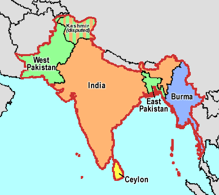 Trước ngày 3/12/1971, Pakistan là một quốc gia có hai vùng lãnh thổ, nằm ở phía đông và tây Ấn Độ. Lý do là năm 1947, khi thực dân Anh trao trả độc lập cho Ấn Độ, đã chia Ấn Độ theo tôn giáo. Những dân tộc theo đạo Hồi thì thành quốc gia Pakistan, còn dân tộc theo đạo Hindu trở thành Ấn Độ.