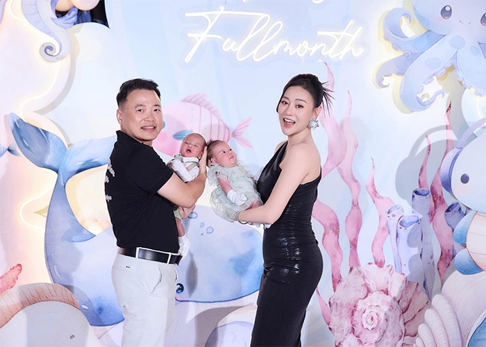 Ngày 14/5, nữ diễn viên  Phương Oanh hạ sinh cặp song sinh Jimmy &amp; Jenny bằng phương pháp sinh mổ. Ảnh: FB Phương Oanh - Shark Bình