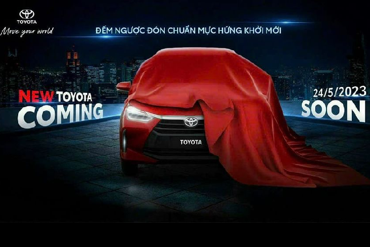 Các đại lý chính hãng của Toyota Việt Nam (TMV) vừa đăng tải thông báo ra mắt một mẫu xe mới vào ngày 24/5. Tuy không được nói rõ tên gọi, nhưng dựa vào hình ảnh xe được hé lộ có thể dễ dàng nhận ra đây chính là mẫu xe  Toyota Wigo 2023 mới.