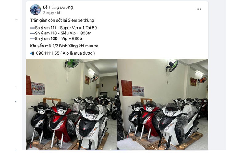 Mới đây, cả dàn xe ga  Honda SH 150i đời 2012 nhập Ý đã được một cửa hàng xe máy tại TP HCM rao bán trên mạng xã hội với, mức giá cho chiếc đắt nhất lên đến 1,5 tỷ đồng, những chiếc còn lại có giá 600 và 800 triệu đồng. Điều này đã thu hút rất nhiều sự chú ý từ cộng đồng đam mê xe máy tại Việt Nam.