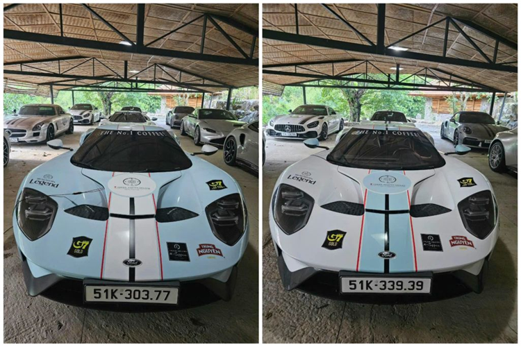 Bộ đôi  Ford GT của vua cà phê Việt đầu tiên phải kể đến chiếc '67 Heritage Edition “độc nhất” dải đất hình chữ S được đưa về nước vào khoảng giữa tháng 5/2021. Được biết, trước đó hàng độc này từng thuộc thuộc sở hữu của nhà Novaland. Xe đeo biển số 51K - 339.39.