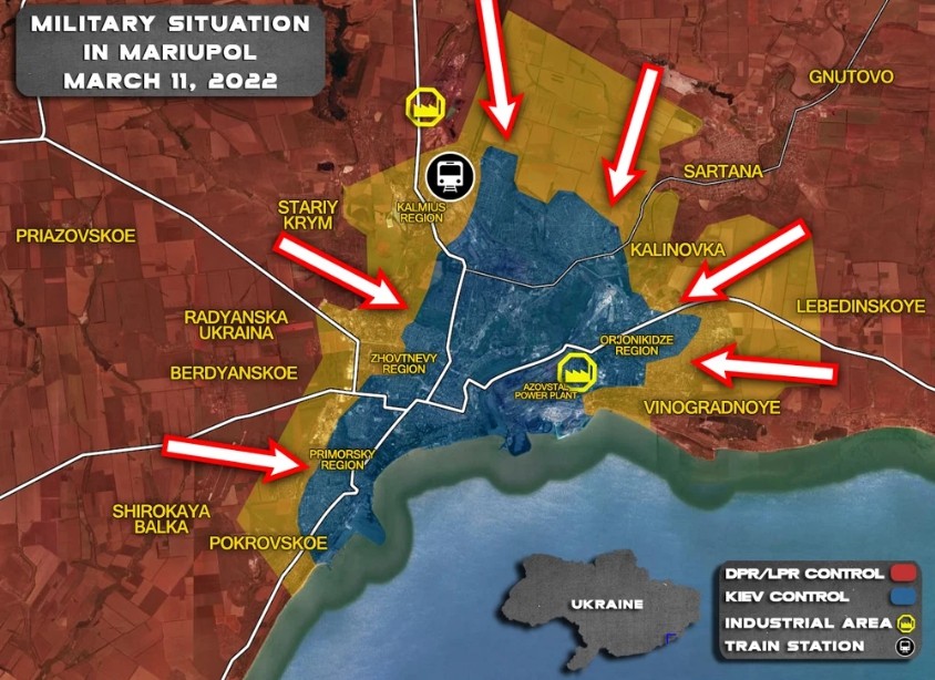 Mariupol là một thành phố nằm trong tỉnh Donetsk của Ukraina; kể từ khi Nga tiến hành  chiến dịch quân sự đặc biệt tại Ukraine, Mariupol đã bị quân Nga và lực lượng dân quân Donetsk thân Nga phong tỏa.