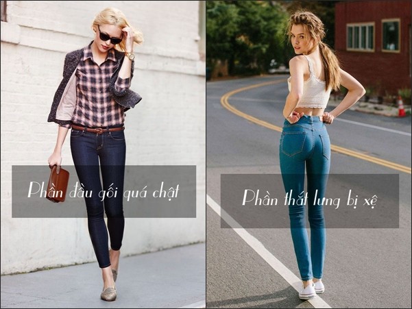 Không phải ai cũng có đủ kiên nhẫn để chọn cho mình loại skinny jeans phù hợp. Có những quý cô còn từ bỏ việc  mặc quần skinny chỉ vì gặp phải những vấn đề như bị chật ở phần đầu gối và đùi, bị chùng ở vòng ba và một vài vấn đề nhỏ nhặt khác khiến bạn hoàn toàn thiếu tự tin khi mặc chúng. Dưới đây là 5 vấn đề và giải pháp hữu dụng từ các chuyên gia thời trang sẽ giúp bạn tìm thấy chiếc quần jeans đích thực của mình.