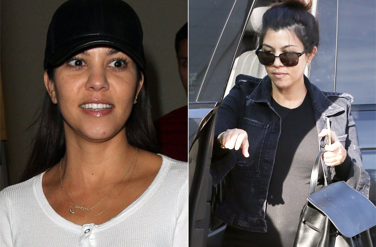 Kourtney Kardashian, cô chị cả trong gia đình 5 chị em gái lộ rõ nhan sắc gái 3 con khi để nguyên mặt mộc ra đường.