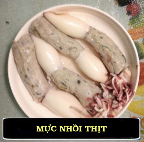 Mực nhồi thịt theo phong cách "mực ơi ở lại, thịt đi nhé".