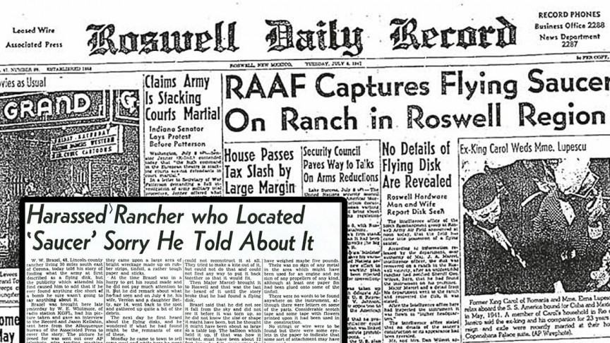 Roswell, New Mexico nằm trong top 10 địa điểm “nóng” nhất về  người ngoài hành tinh. Nơi đây nổi tiếng thế giới với sự kiện UFO xảy ra năm 1947. Theo đó, William Brazel và con trai cho hay đã chứng kiến sự kiện UFO rơi xuống gần thành phố Roswell, bang New Mexico, Mỹ. Vào thời điểm đó, chính phủ Mỹ giải thích vật thể rơi trên là một khinh khí cầu dự báo thời tiết. Tuy nhiên, do giới chức Mỹ không công bố đầy đủ thông tin, giới truyền thông và dư luận thế giới phỏng đoán đĩa bay chở người ngoài hành tinh đã gặp tai nạn nạn gần Roswell. 